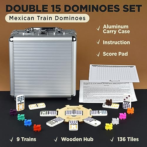 Queensell Dominoes Double 15 con Accesorios miniatura 2