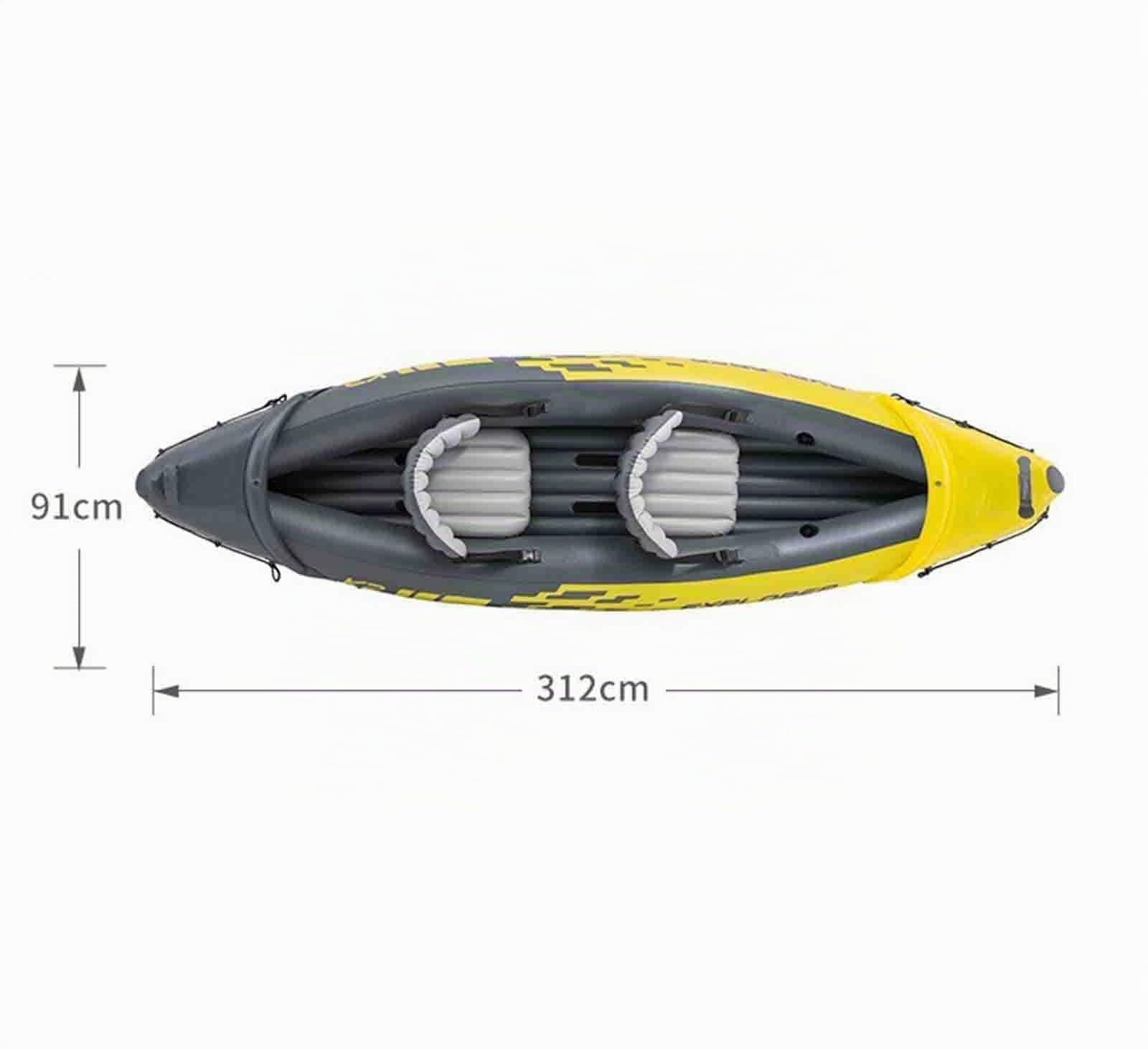 FJAUOQ Gonfiabile 2 Posti Super Capiente Canoa Gonfiabile Stabile e Leggera Kayak Gonfiabile Comodo e Maneggevole 2 Persone Set Completo Pronto all'Uso