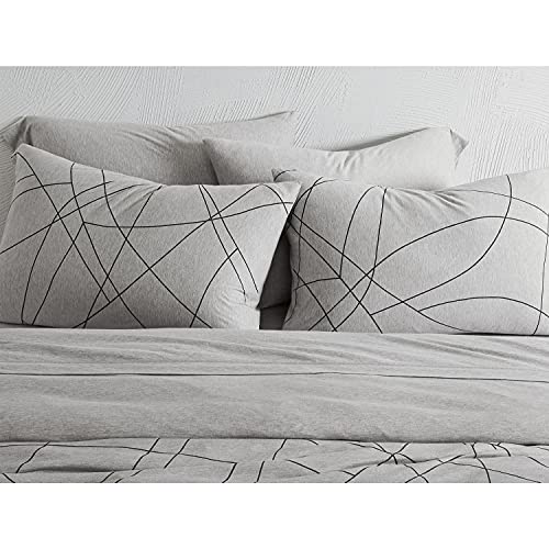 Calvin Klein Home Printed Queen Duvet Cover Of 1 Piece -1 Duvet Cover, Cotton Modal 170 Gsm (Grey) #TOP2