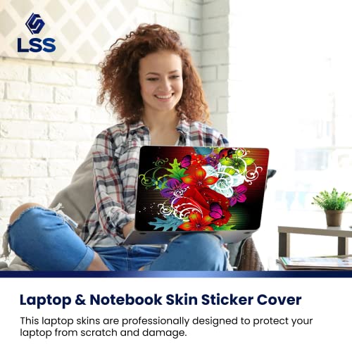 Image of LSS 17 17.3 Inches Laptop Notebook Skin Sticker with 2 Wrist Pads - Reusable Cover Protector Vinyl Sticker Cover Decal Fits 17 inch - 19 inch HP Asus Acer Samsung - Colorful Floral Pattern