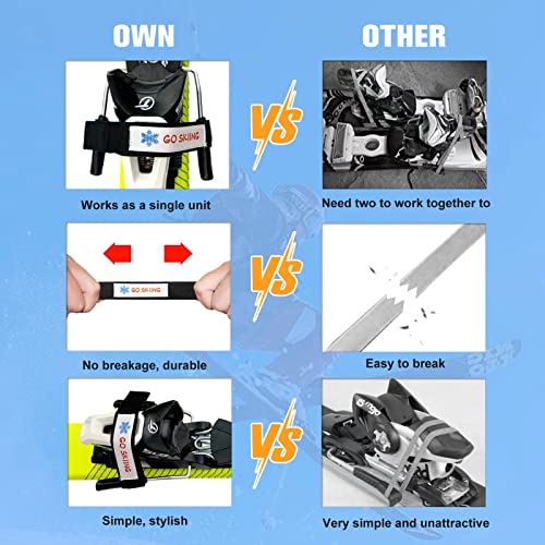 Vecacosic 6/8 Pcs Ski Brake Retainer Strap NonBreakable Universal