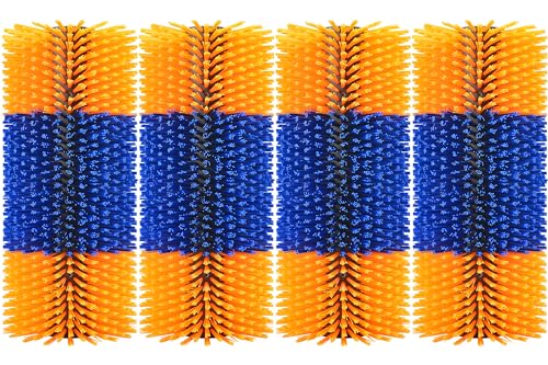 KUNBEIEN 4PCS Livestock Scratch Brushes, Horse Scratcher Full Massage Brush Kit for Relieving Itching, Yellow