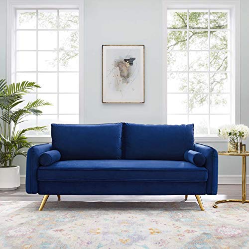 Modway Revive Performance Velvet Sofa, Navy