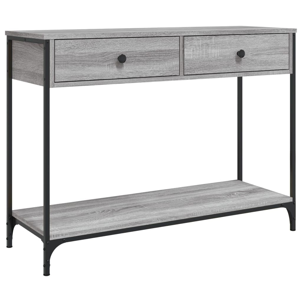 Mesa de pasillo moderna en gris oscuro para organizar la entrada de tu hogar
