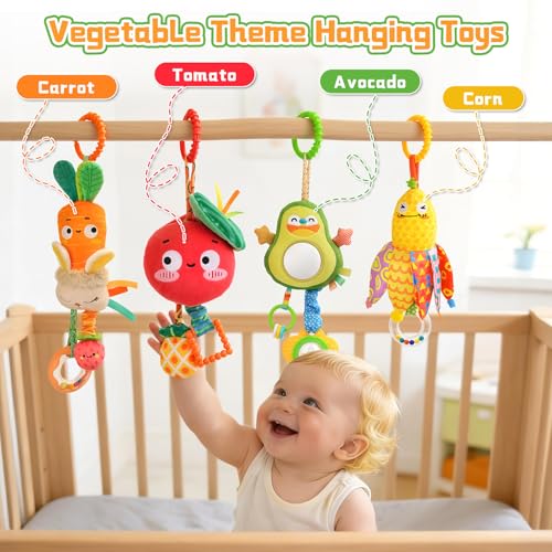 YELUFT Baby Toys for 0 3 6 9 12 Months, Baby Hanging Toys, Car Seat Stroller Crib Gym Baby Rattle Toys with Teether for Newborn Infants Baby Boys Girls Gifts — view 3