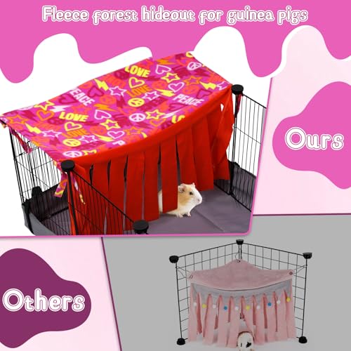 NAPLORD Small Pet Fleece Set,Guinea Pig Snuggle Sack, Tunnel,Fleece Forest Hideout,Square and Round Potty Pads for Guinea Pigs and More by NAPLORD - Image 5