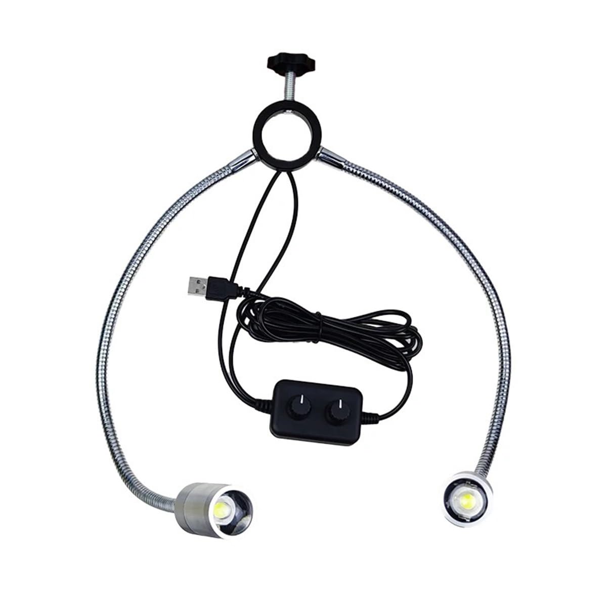 Accesorios Para Microscopios Foco de cuello de cisne doble, foco LED ajustable, lámpara iluminadora de pilar de 25/32 mm con cuello de cisne for microscopio estereoscópico, cámara digital Durabilidad