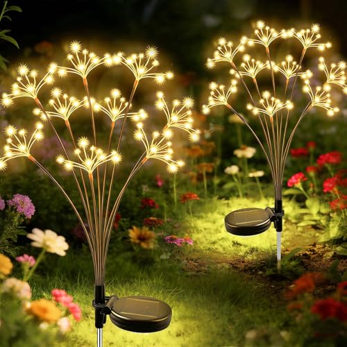 Joycome Lampe Solaire Exterieur 2 Pièces 160 LED Luciole Solaire Exterieur Jardin, Lumière Solaires Extérieure IP65 Étanche pour Jardin Balcon Allée...