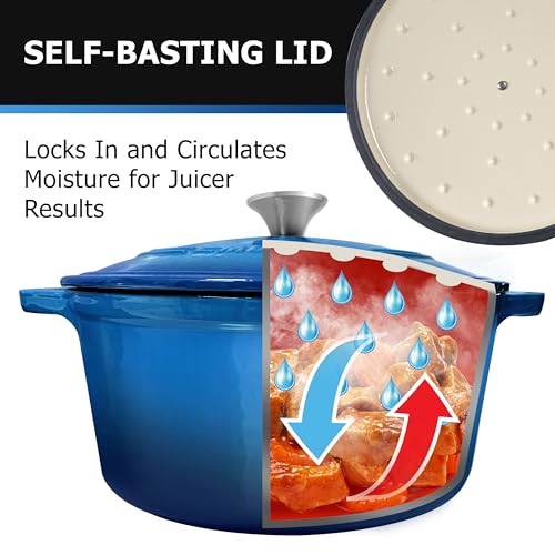 image for MÜELLERHOME Mueller 6qt Enameled Cast Iron Dutch Oven, Heavy-Duty Cas