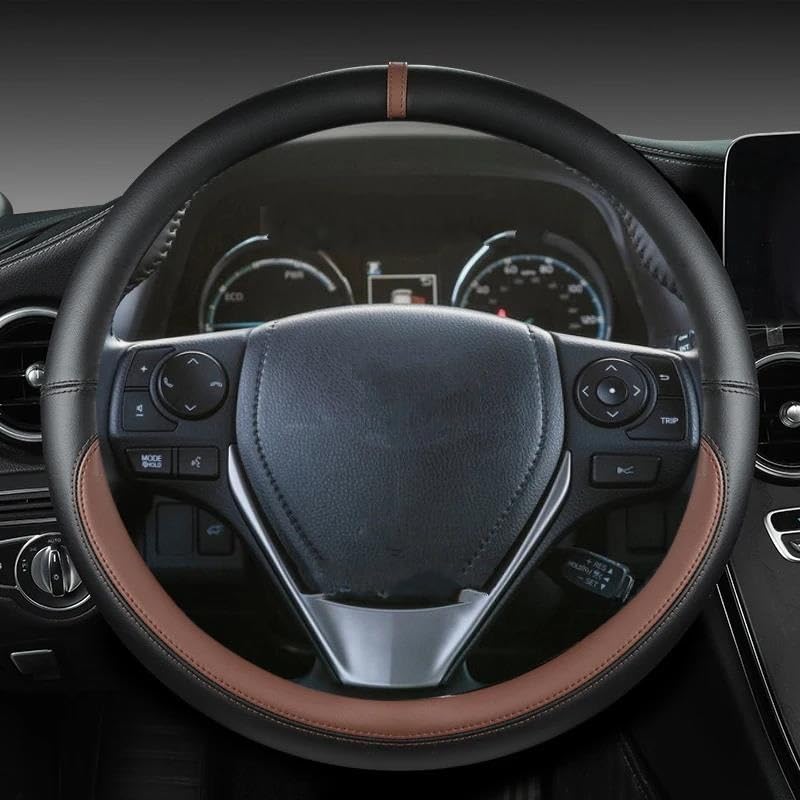 Funda Volante Coche Funda Cuero Sintético para Volante Coche para Toyota para RAV4 2013-2019 para Corolla 2013-2017 para Scion IM 2016 para Auris 2013-2016 Volante Automóvil(Café)