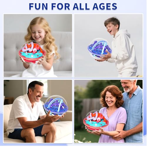 YongnKids 2 Pcs Large 3D Puzzle Ball Brain Teaser Games Toy(16cm,6.2’’, Maze Ball Games for Kids Ages 6 7 8-10, Education Fidget Toys for Boys Girls Birthday Gifts Classroom Prize(158,118 Obstacles) - Image 6