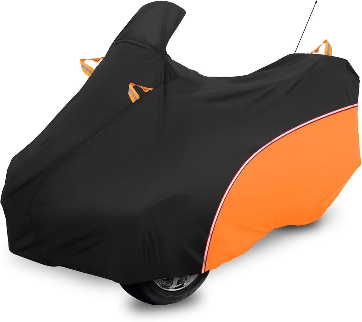 Can-Am RT Cover 2020-2025, Can-Am Cover Heavy Duty Waterproof Oxford Fabric, All Weather Waterproof and Dustproof with Reflective Stripe (Black Orange) Black&Orange