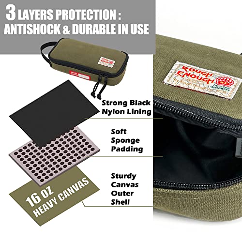 Rough Enough Small Tool Pouch Bag Canvas Large Pencil Case Box For Boys Men Edc Organizer Storage For School Art Supplies With Zipper Handle #TOP2