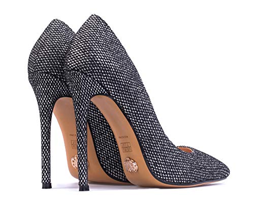 Leona - Women's Classic & Sexy Pointed Toe Slip on Pumps with 5" Stiletto High Heels. Handmade to Perfection.4
