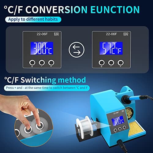 Aipudi AIPUDI005 Soldering Station,60W Lcd Digital Display Soldering Iron Station,With °C/°F Display,Constant Temperature Control&Correction,Fast Heating Up,Be Used thumb #3