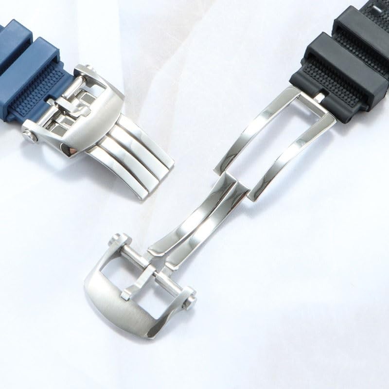 Kautschukarmband für BREITLING Chronomat B01 Silikonarmband mit konvexer Schnalle