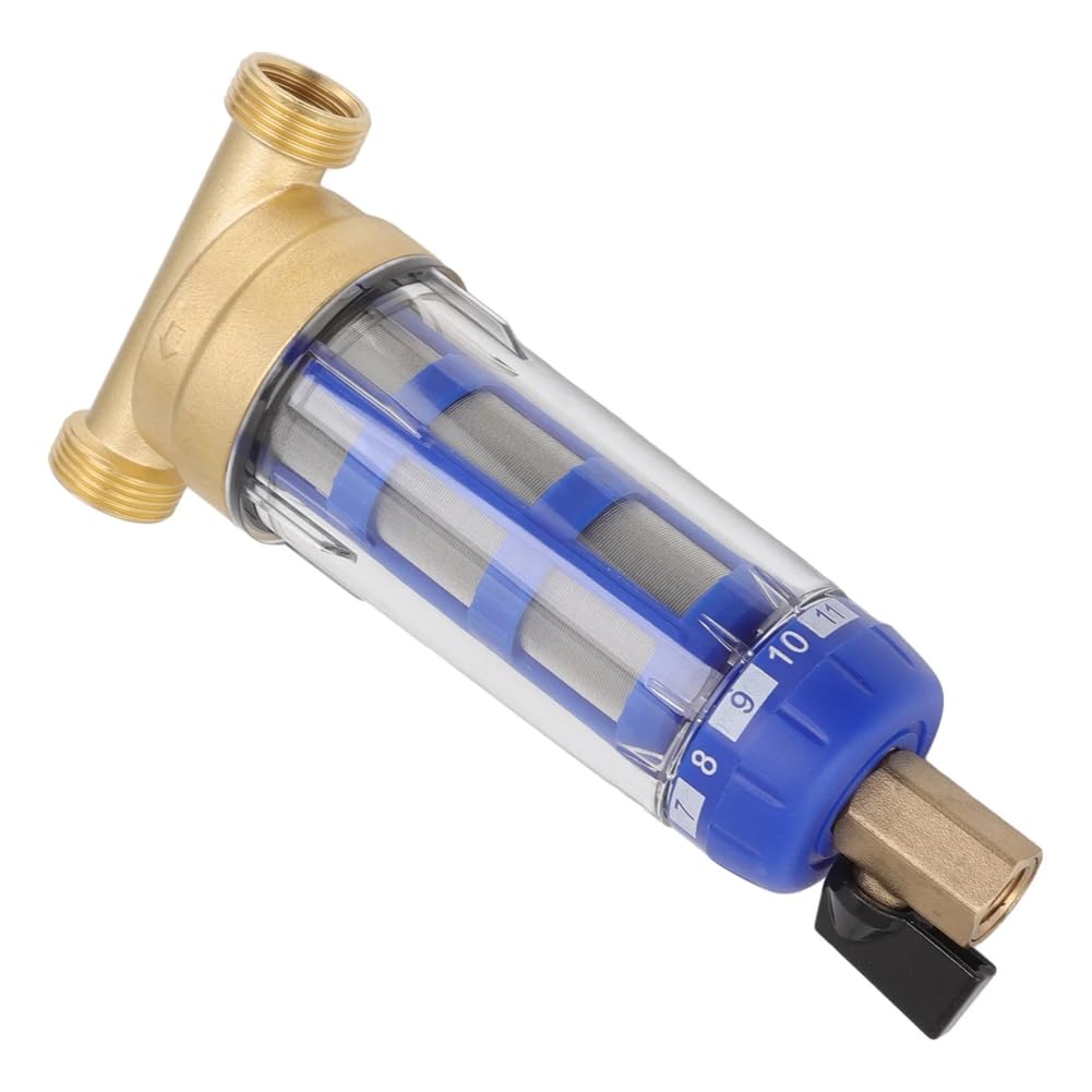 Littimoon Water Prefilter Down Sediment Whole House Down Sediment Water Filter Refined Copper Head 40um