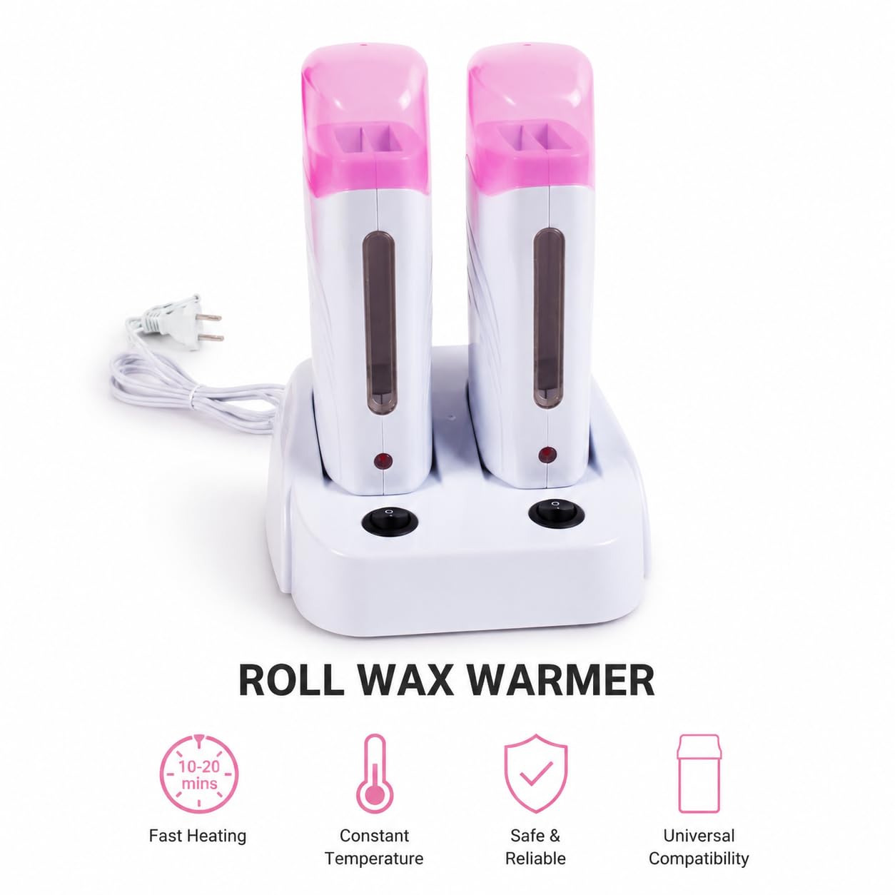 Scaldacera a doppia cartuccia, 110 V, macchina depilatoria professionale per uso domestico e salone, adatto per gambe, braccia, viso, ascelle e linea bikini