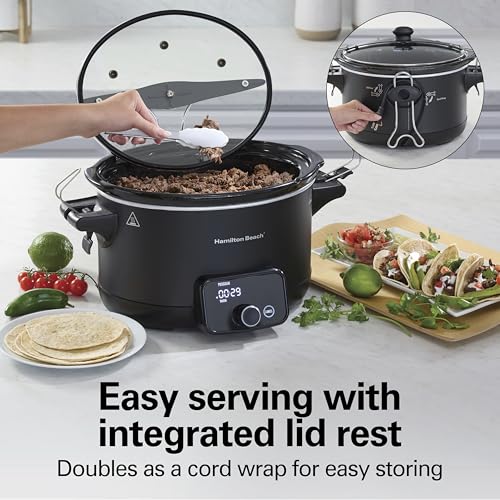 Image of Hamilton Beach Portable Ready, Set, Dinner 6 Quart Programmable Slow Cooker