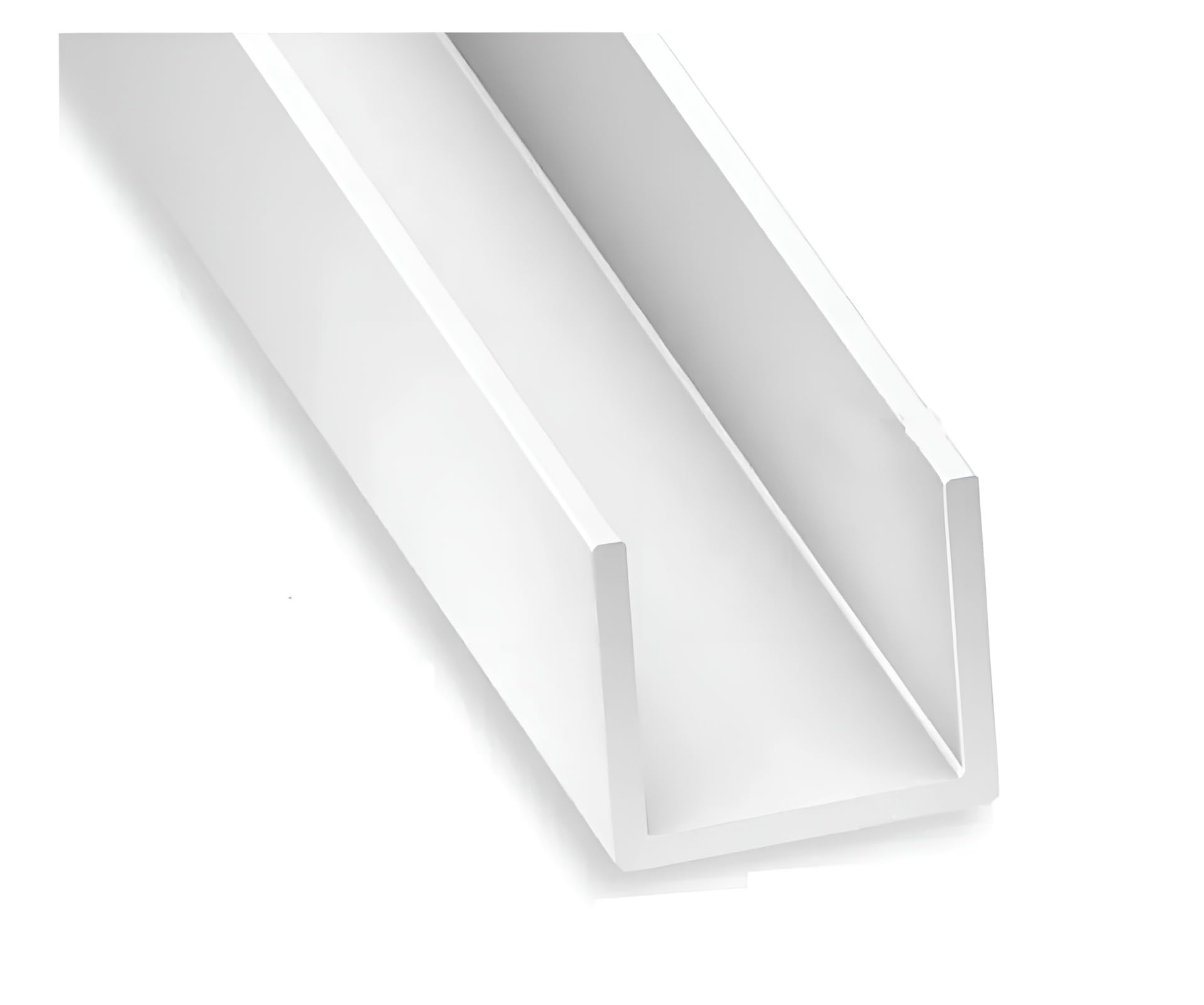 Black & White PVC U Profile Strip 1 Metre (39.37 Inches) UV Resistance INTERNAL Size Ideal for DIY Projects & Professional Use TMW Profiles (White, 10mm)