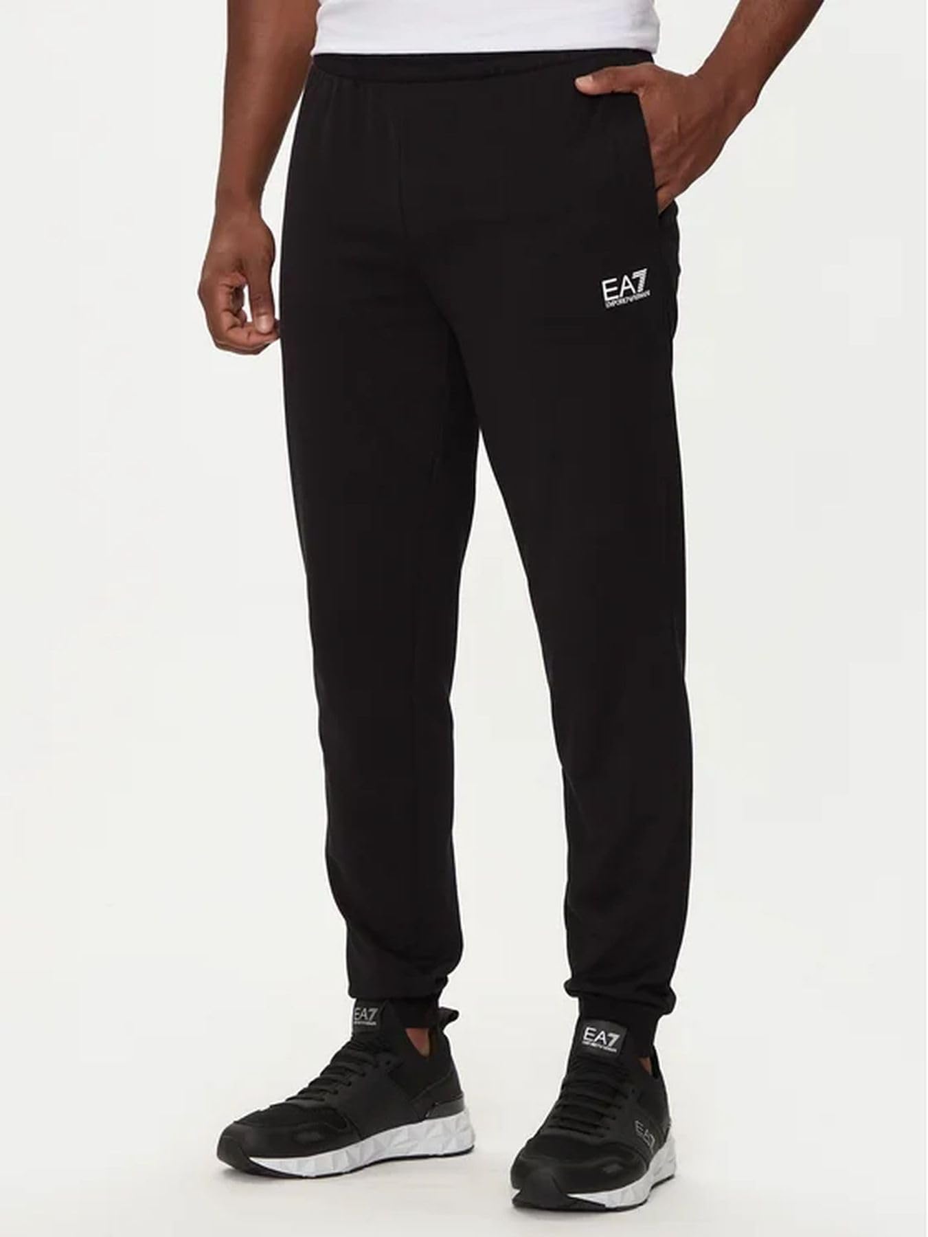 EA7 Uomo Tuta Con Cappuccio Zippe, Nero/Oro