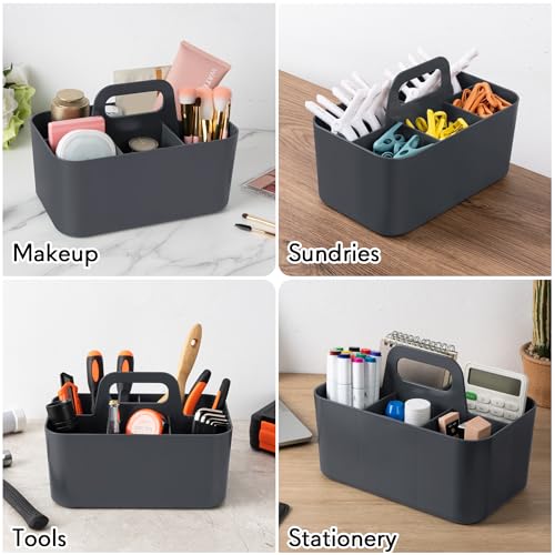 Image of Tiawudi Multipurpose Caddy Organizer, Plastic Caddy with Handle, Stackable Desk Organizer for Stationery, Marker and Pencil, Office Supplies Organizer, Dorm Caddy