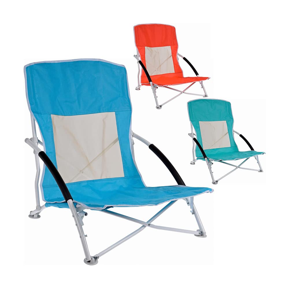SILLA DE PLAYA METALICA PLEGABLE 60x55x64cm COLORES SURTIDOS