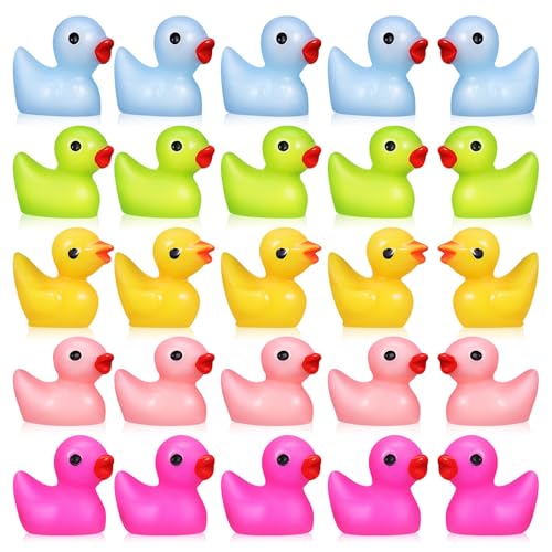 Gatuida 25 Piezas Mini Patos de Resina Figuras Decorativas para Micro Paisajes Surtido para Coleccionistas y Manualidades