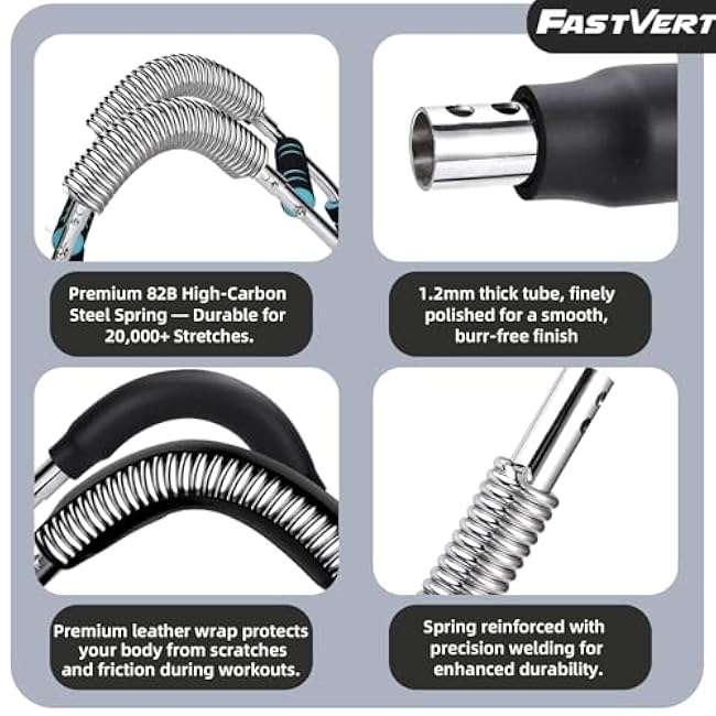 Twister Arm Trainer for Men, Adjustable Chest and Arm Exerciser with 2 Safety Wrist Wraps, Portable Strength Training Bar (60¨C100lbs) for Chest, Triceps, Shoulders, Forearms, Thighs, and Back