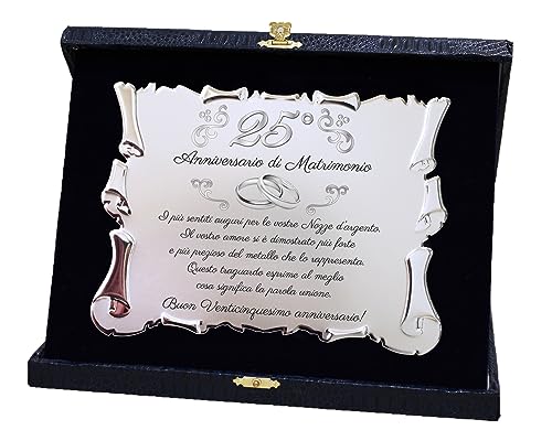 Targa per Venticinquesimo Anniversario di Matrimonio | Congratulazioni...