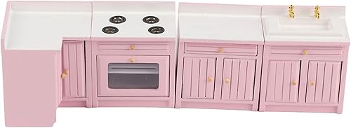 Miniatura 2 de Muebles de cocina para casa de muñecas, plataforma de cocina de madera a escala 112, miniatura para decoración del hogar, regalo