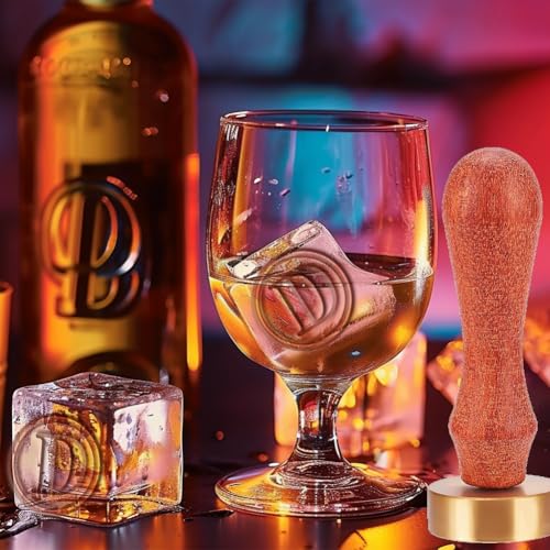 CHGCRAFT Letter D Ice Cube Press with Removable Handle & Velvet Pouches - Branding Stamp for Cocktail Wedding & Ice Drinks Making - Image 4