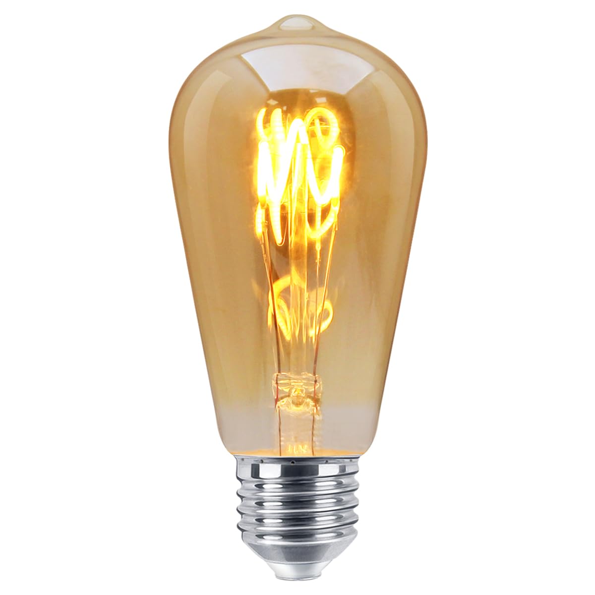 Long Life Lamp Company Vintage LED Filament Bulb, 2 W, Warm White 2200k ST58 E27 Edison Screw