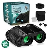 BAVILA - Prismaticos Largo Alcance - Prismaticos para Niños y Adultos - Binoculares Pequeños y Potentes 10x25 para Obsevacion para Caza, Aves - Prismas BAK-4 y Lentes FMC.