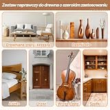 Zestaw do naprawy drewna, zestaw do naprawy mebli drewnianych, wypełniacz do drewna, szpachlówka do drewna i wosk pszczeli - naprawa zadrapań, pęknięć, dziur, do drewnianego stołu szafki podłogi łóżka