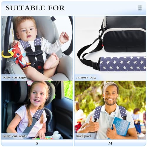Image of Seat Belt Cover Pad 2 Pcs Soft Seat Strap Cover Cute Protector Support Head Neck Shoulder for Car Seats High Chair Backpack (10x7.7in) Star