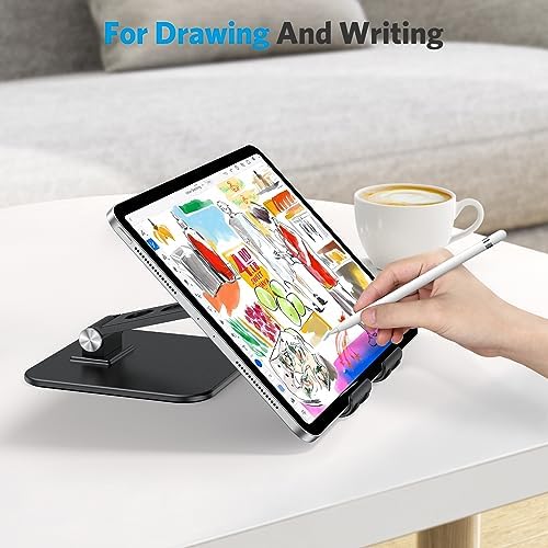 OMOTON Ulepszony regulowany stojak na tablet, wytrzymały składany stojak do iPada Pro/Air/Mini, Surface Pro, 4,7''-15,6', czarny