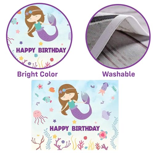 Image of Party Propz Mermaid Theme Birthday Decoration Kit for Girls - 59 Pcs Balloon Decoration Kit, Mermaid Theme Birthday Backdrop, Sea Shell Foil Balloons (Latex, Foil)