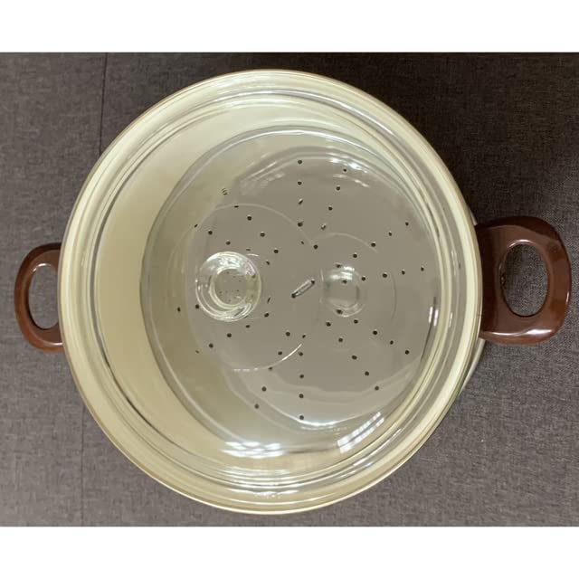 【未使用・レトロ】エジリー EJIRY ホーロー鍋 アプリケ 24cm 蒸し板付 ✤未使用✤【エジリー EJIRY】ホーロー鍋 両手鍋 24cm 昭和レトロ