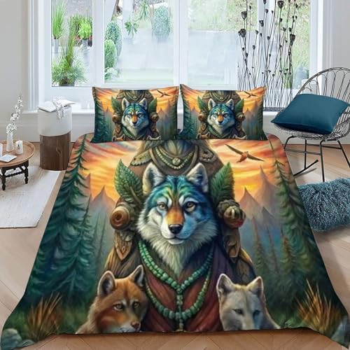 Housse de couette super king microfibre animaux imprimé 3D taie d'oreiller