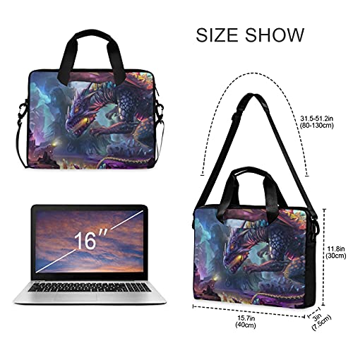 Dragon Planet Magic Fantasy Laptop Bag Case 13 14 15.6 inch Laptop Messenger Bag Crossbody Briefcase for Men Women with Shoulder Strap Handle3