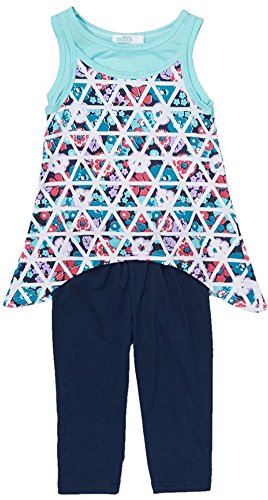 Image of ToBeInStyle Girl's Sleeveless Tank Top & Leggings 2 Piece Outfit Casual Dress Style Set