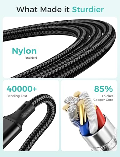 Image of 2Pack Multi Charging Cable for Apple Watch Charger 4 in 1 Travel Essentials RV Camping Essentials USB C /L /Micro Compatible with iWatch Series 11-1 /iPhone 17 /16 /15 /Android Airplane Gadgets-4FT /Black