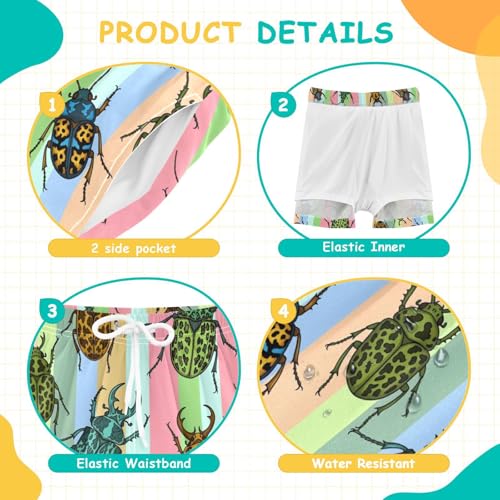 VIGTRO Boys Swim Trunks with Compression Liner Boys Board Shorts Quick Dry, Summer Swim Shorts Bathing Suit for Kids 4-13Y3