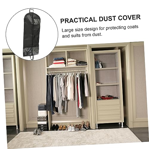 Vaguelly 1pc Multipurpose Storage Bag Sturdy Black Garment Bag for Coats and Suits Space-saving Clothes Cover Half Transparent Design for Easy Storage and Access2