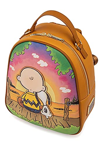 Loungefly Peanuts Charlie and Snoopy Sunset Womens Double Strap Shoulder Bag Purse3