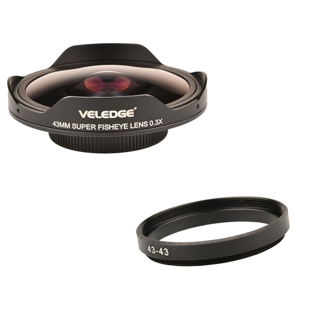 Adaptateur d'objectif Fisheye 37Mm 0, 3X HD, Anneau Adaptateur Ultra Grand Angle, Accessoires de caméra