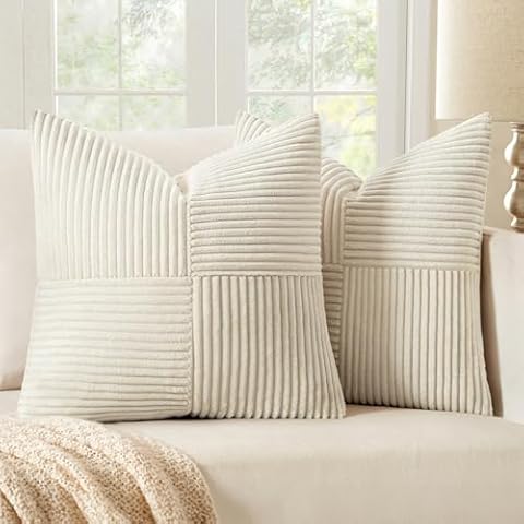 Housse de Coussin MIULEE Velours Côtelé Cover