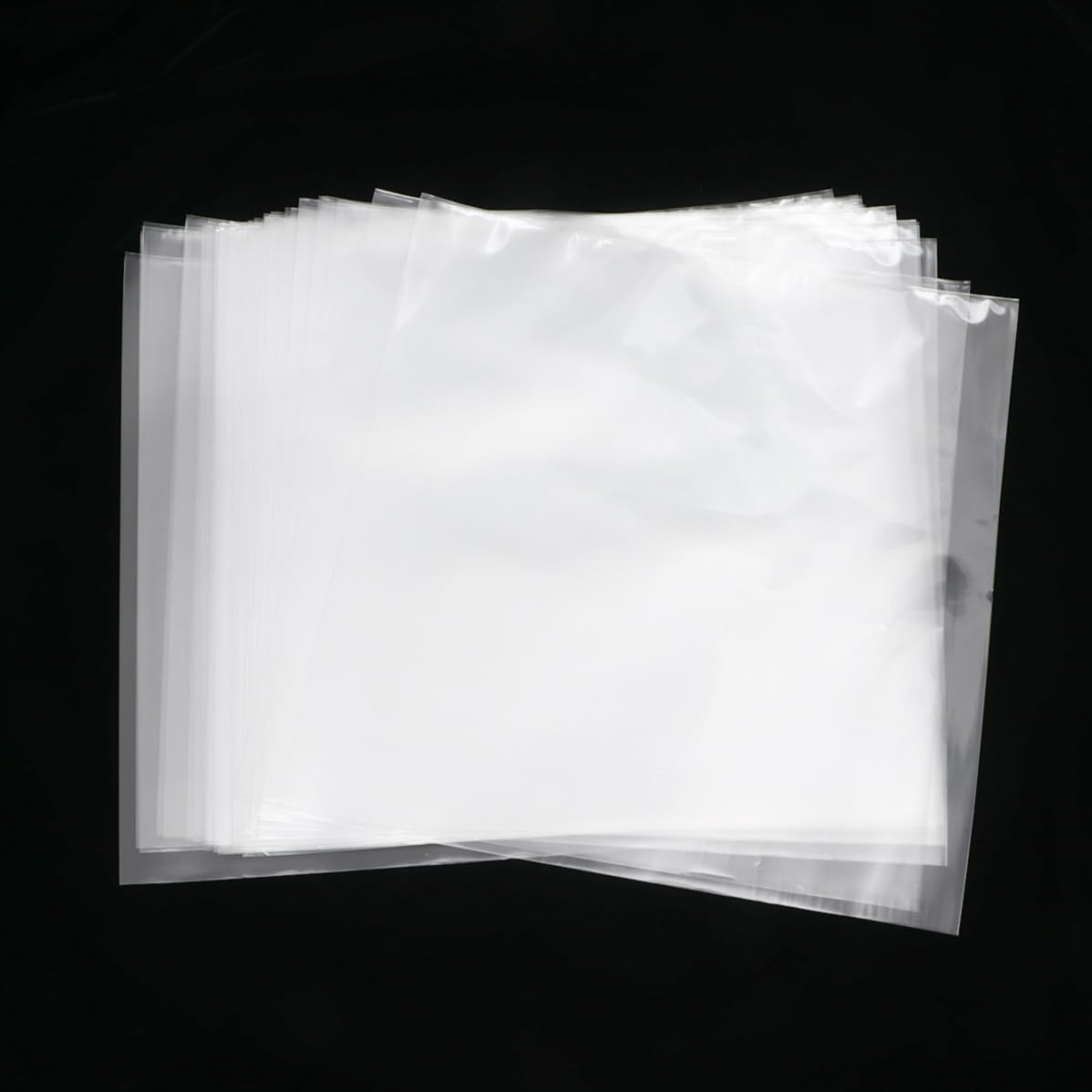 PRETYZOOM 30pcs 12 Inch Thickened Cpp Vinyl Record Sleeves with Flap-Free Design, Widened Flat Bags for Vinyl Record Storage and Protection