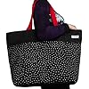 anndora Sac de shopping XXL - Sac de plage - Sac à bandoulière - Couleur au choix, Noir et blanc à pois, xxl #4